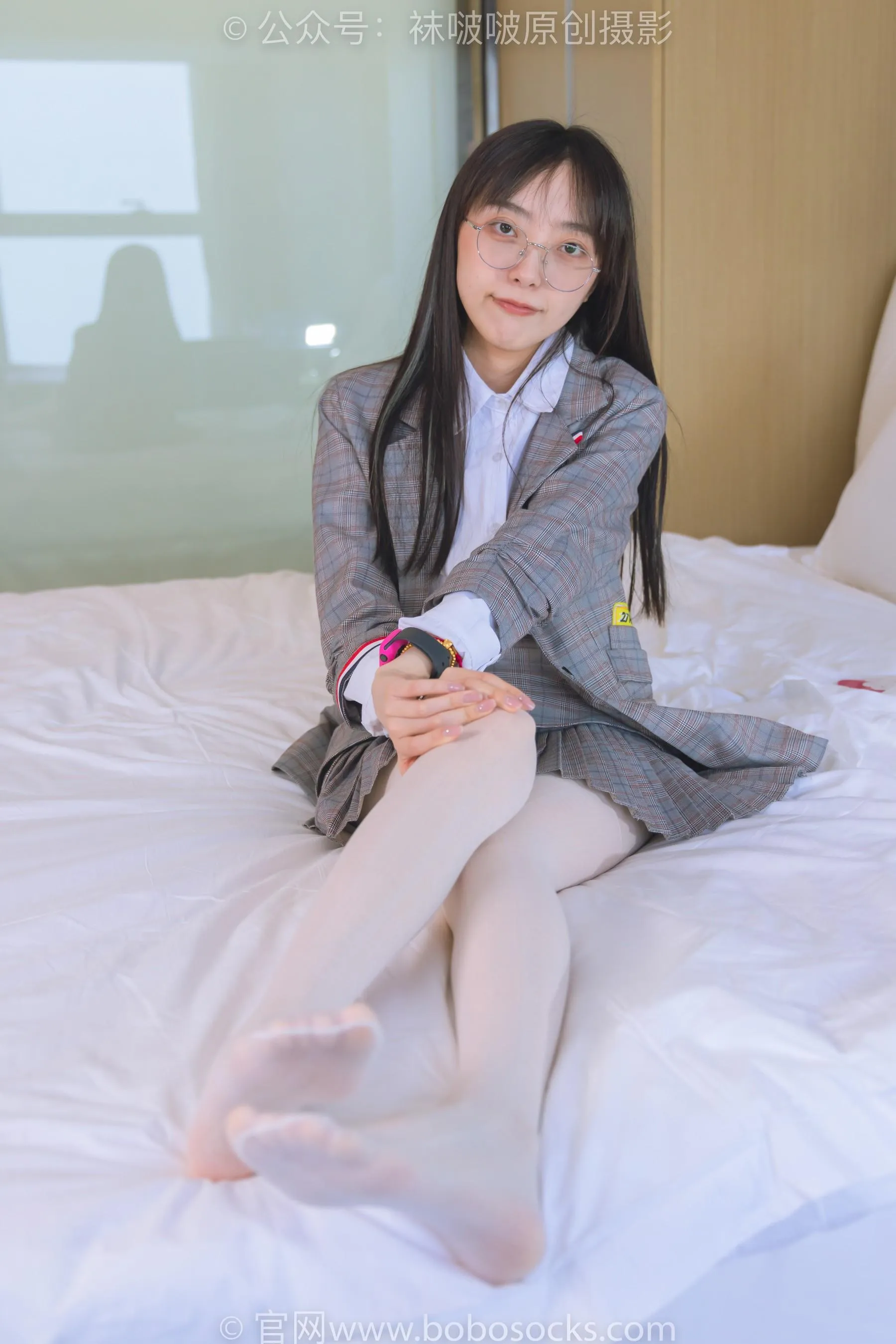 [BoBoSocks袜啵啵]NO.202 稚予-皮鞋、白色蕾丝丝袜、ol风 [87P]插图7